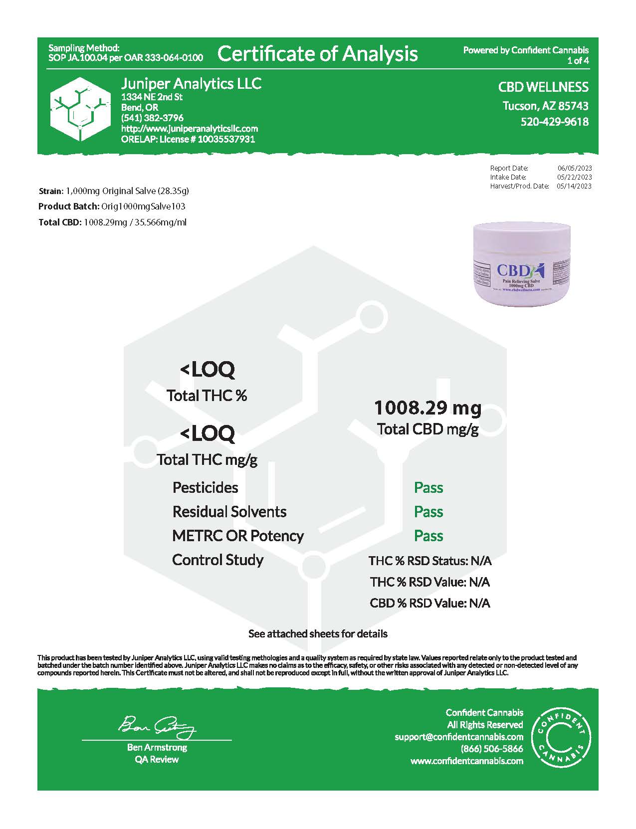1oz 1000mg Original Salve