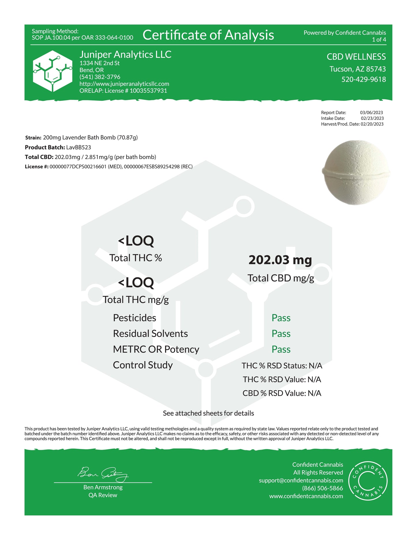 Bomba de Baño de CBD de Lavanda 200mg