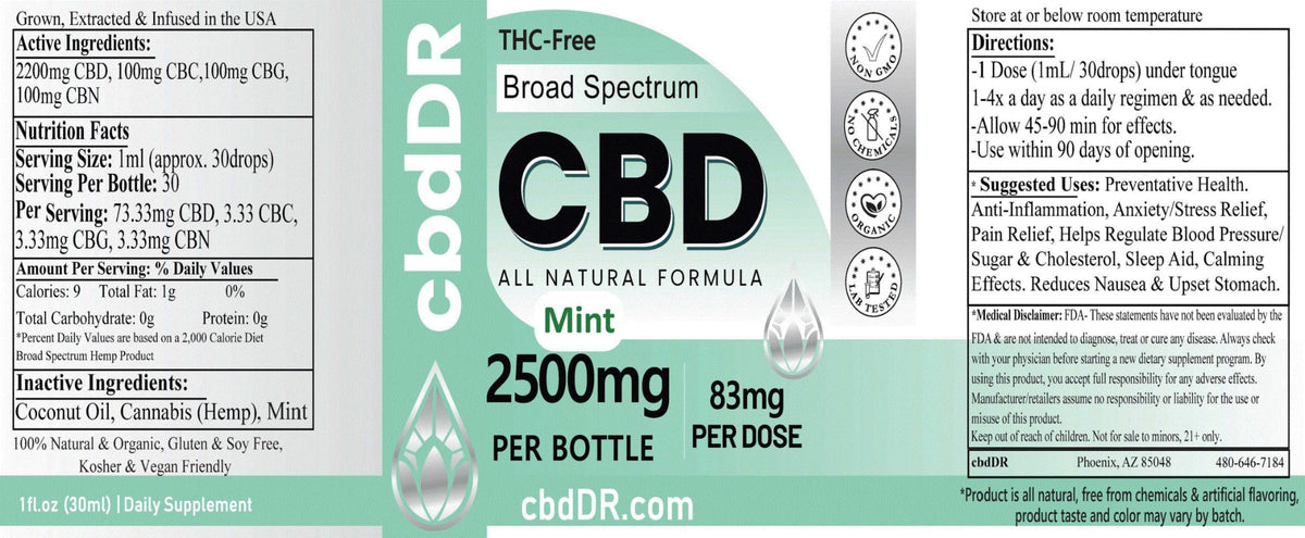 cbdDR 2500mg CBD-Rich Tincture