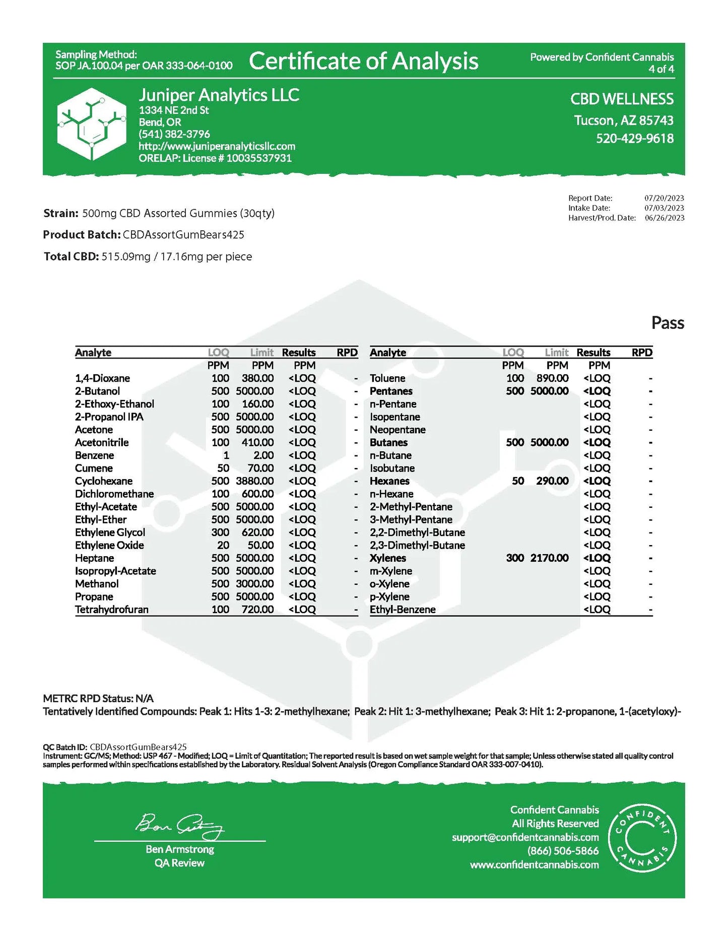 500mg CBD Assorted Fruit Gummies CBD Wellness