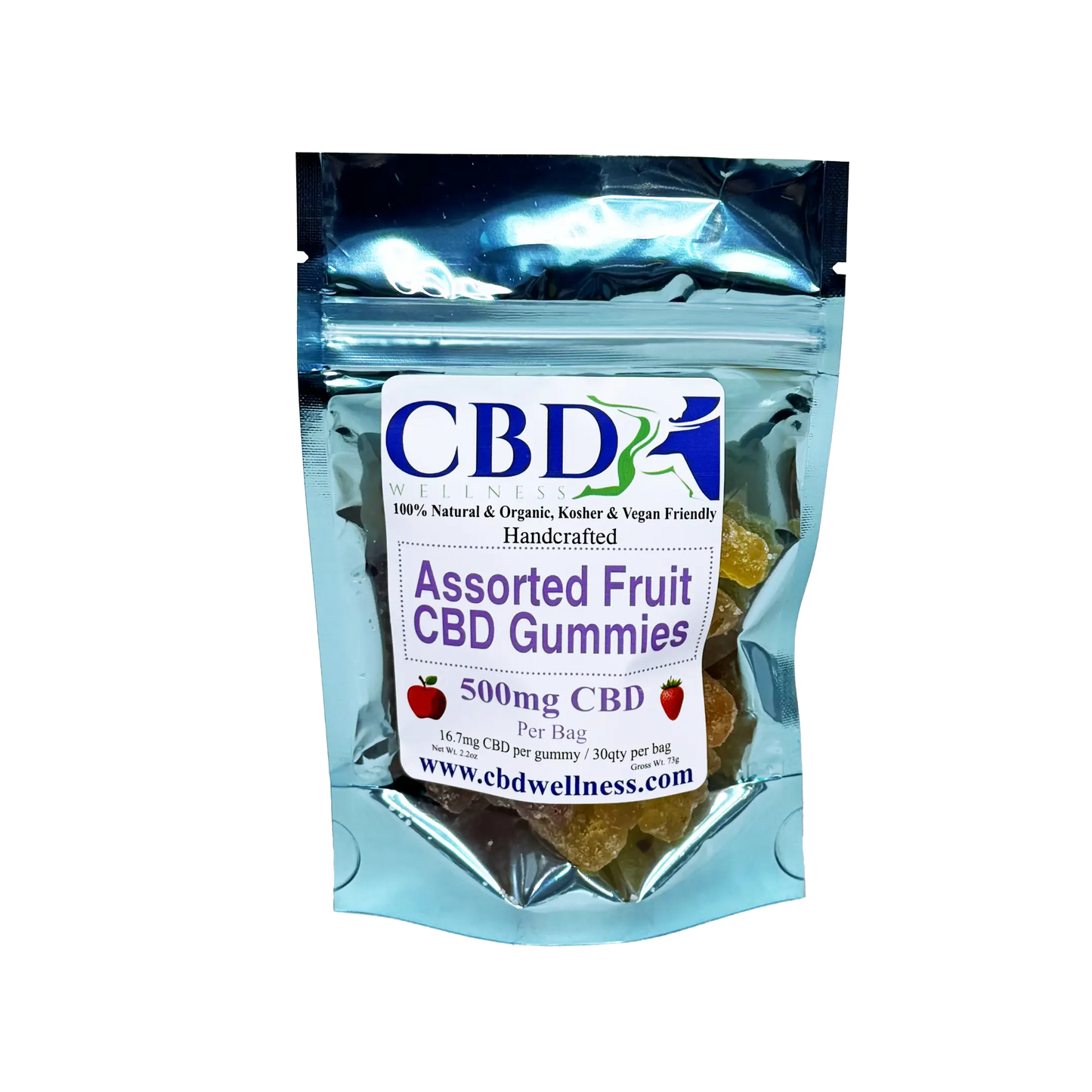 500mg CBD Assorted Fruit Gummies CBD Wellness