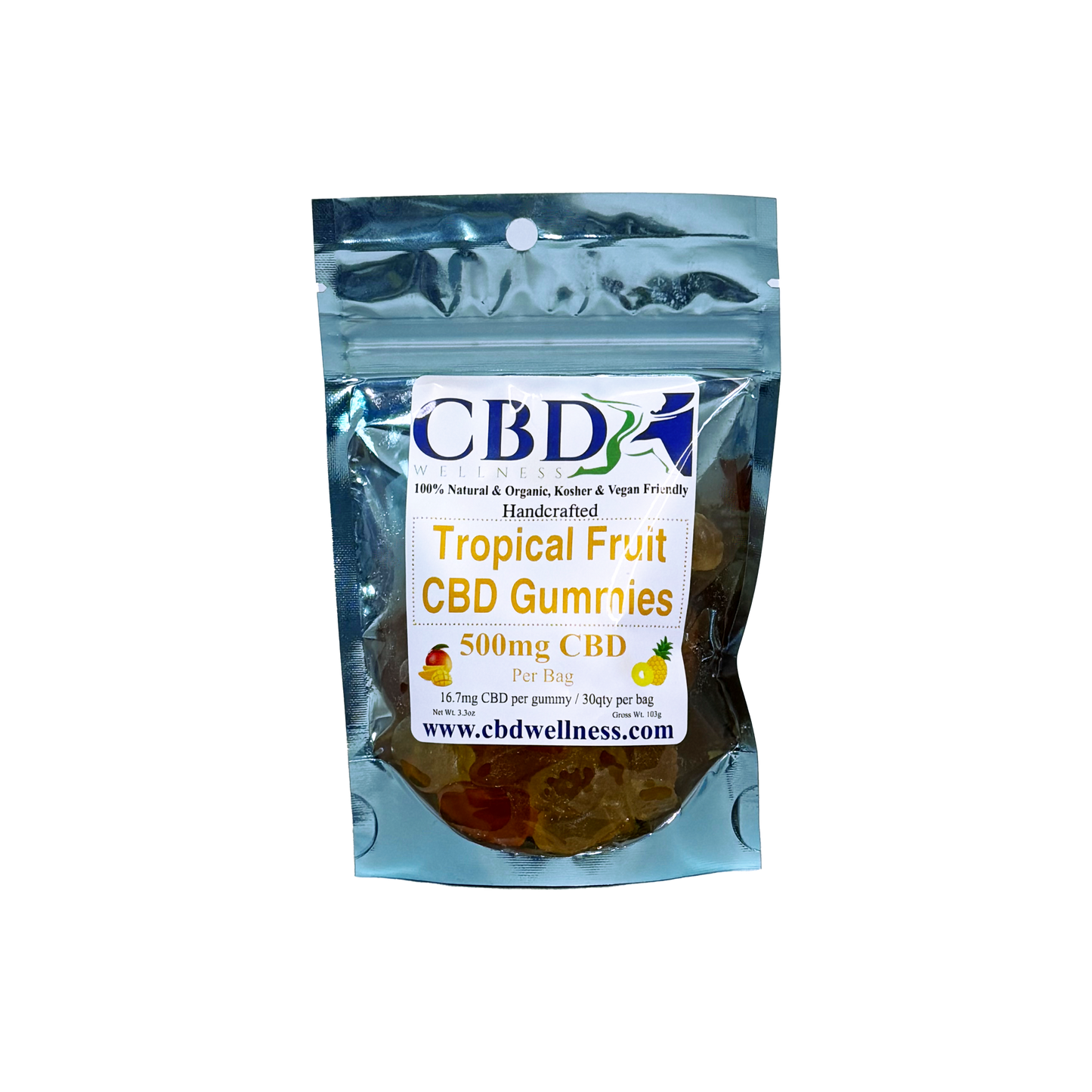 500mg CBD Tropical Fruit Gummies