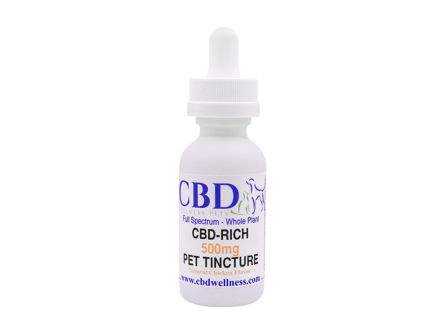 500mg Natural Chicken CBD-Rich Pet Tincture