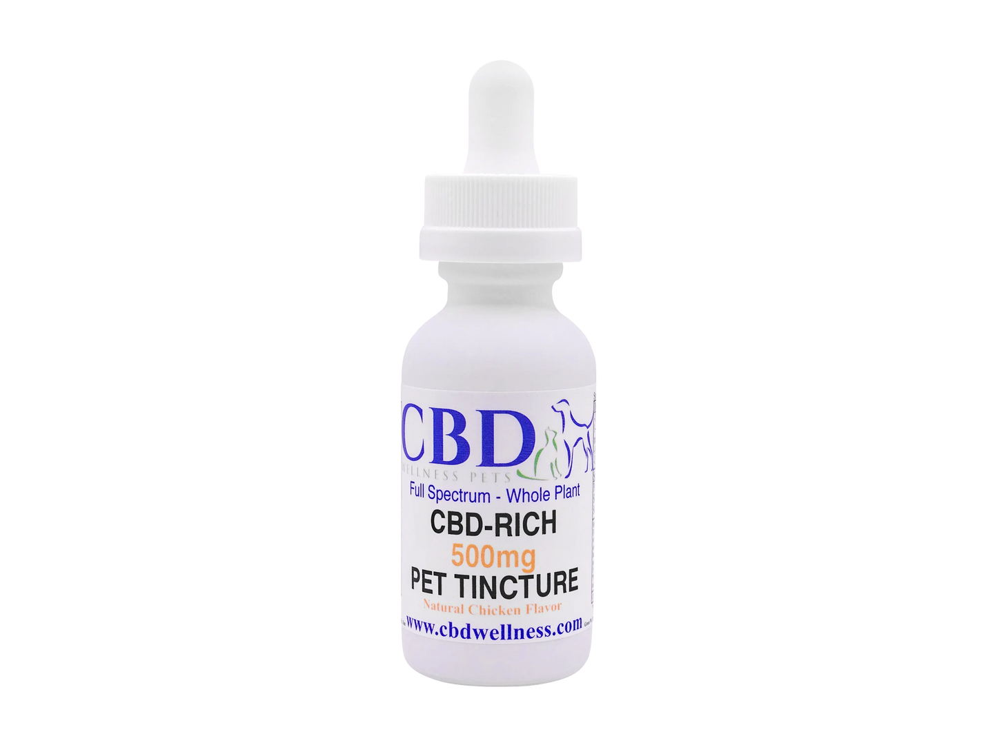 500mg Natural Chicken CBD-Rich Pet Tincture CBD Wellness