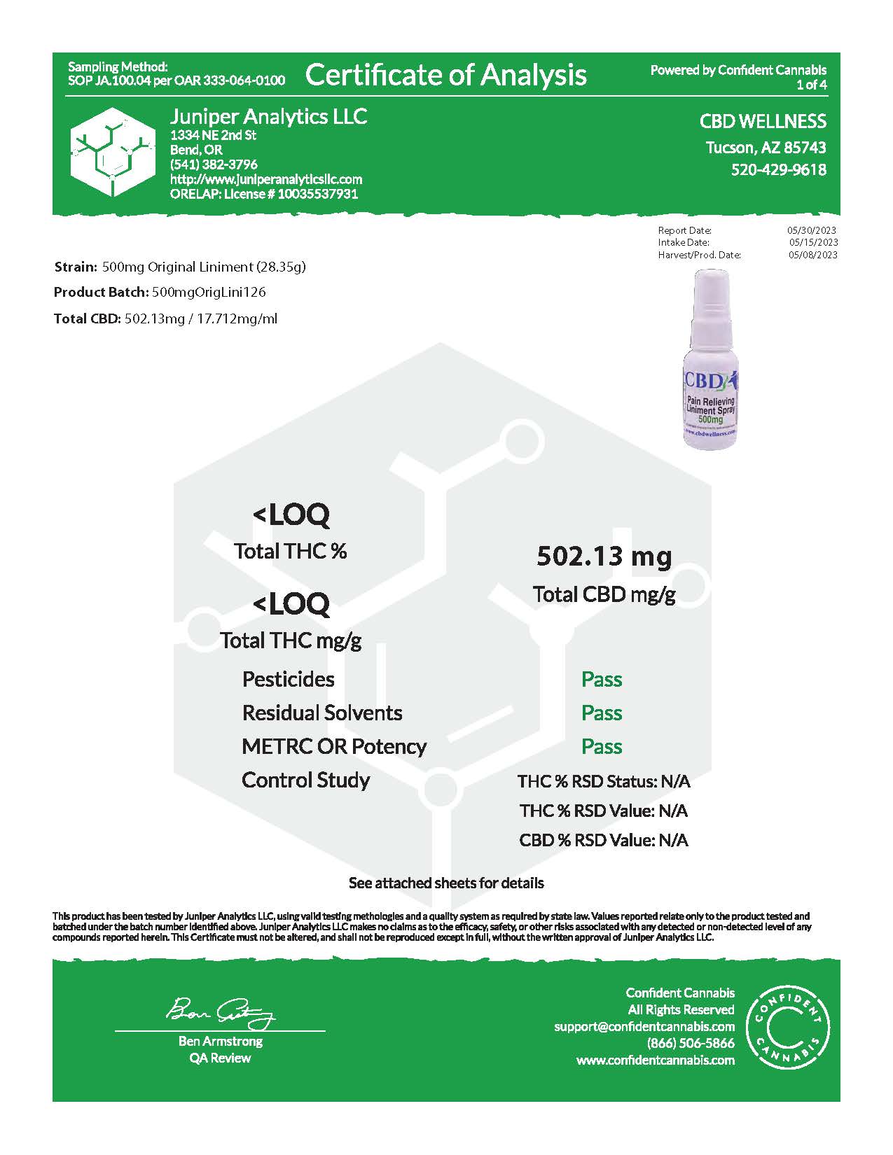 500mg Original Liniment Spray