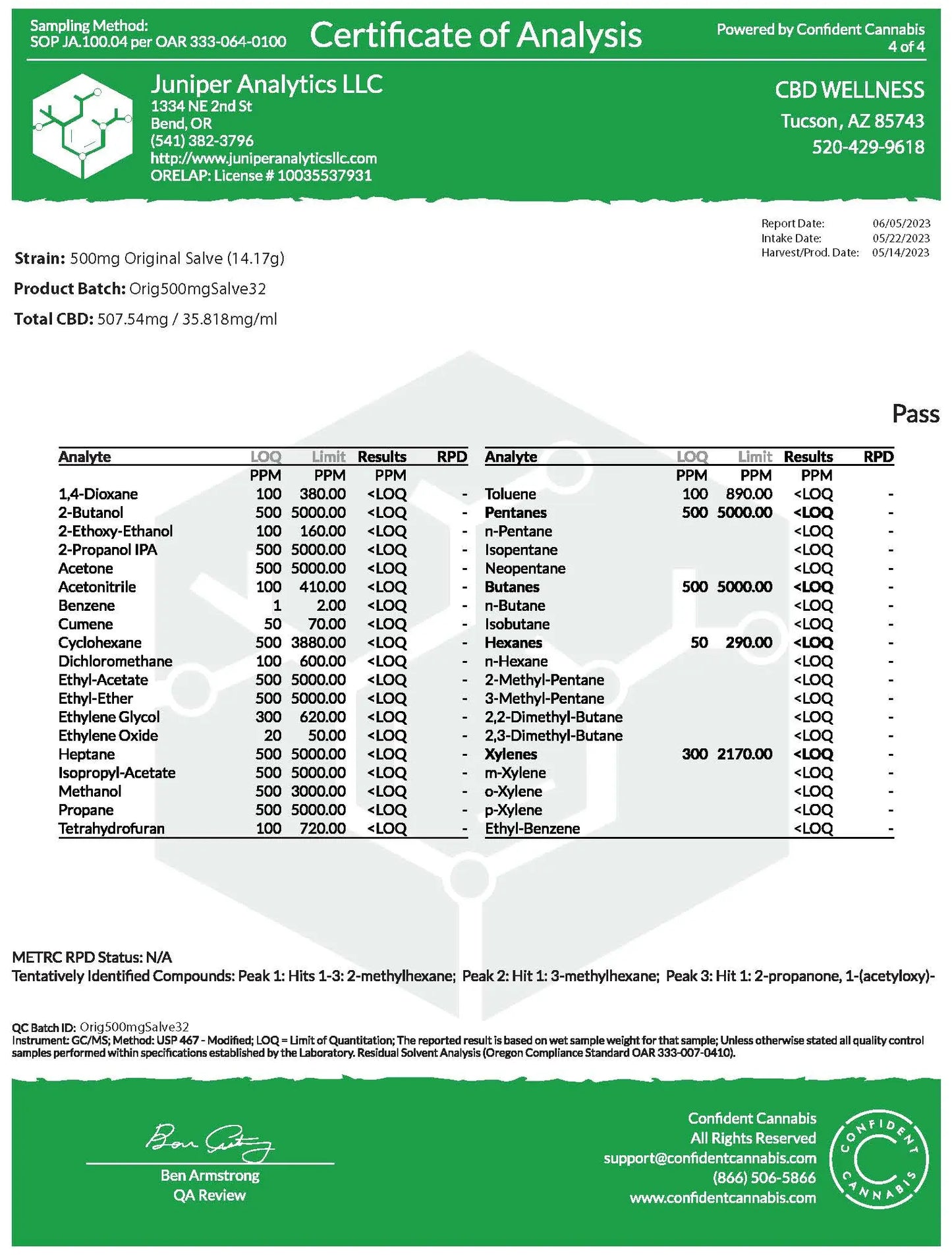.5oz 500mg Original Salve CBD Wellness