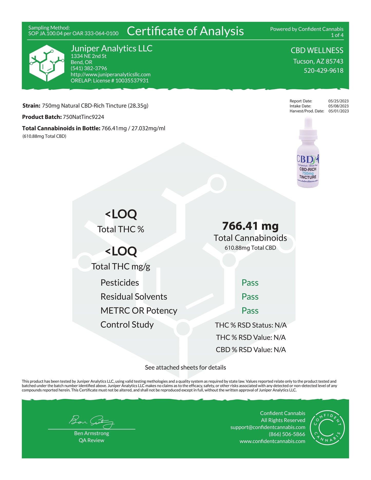 750mg CBD-Rich Natural Tincture