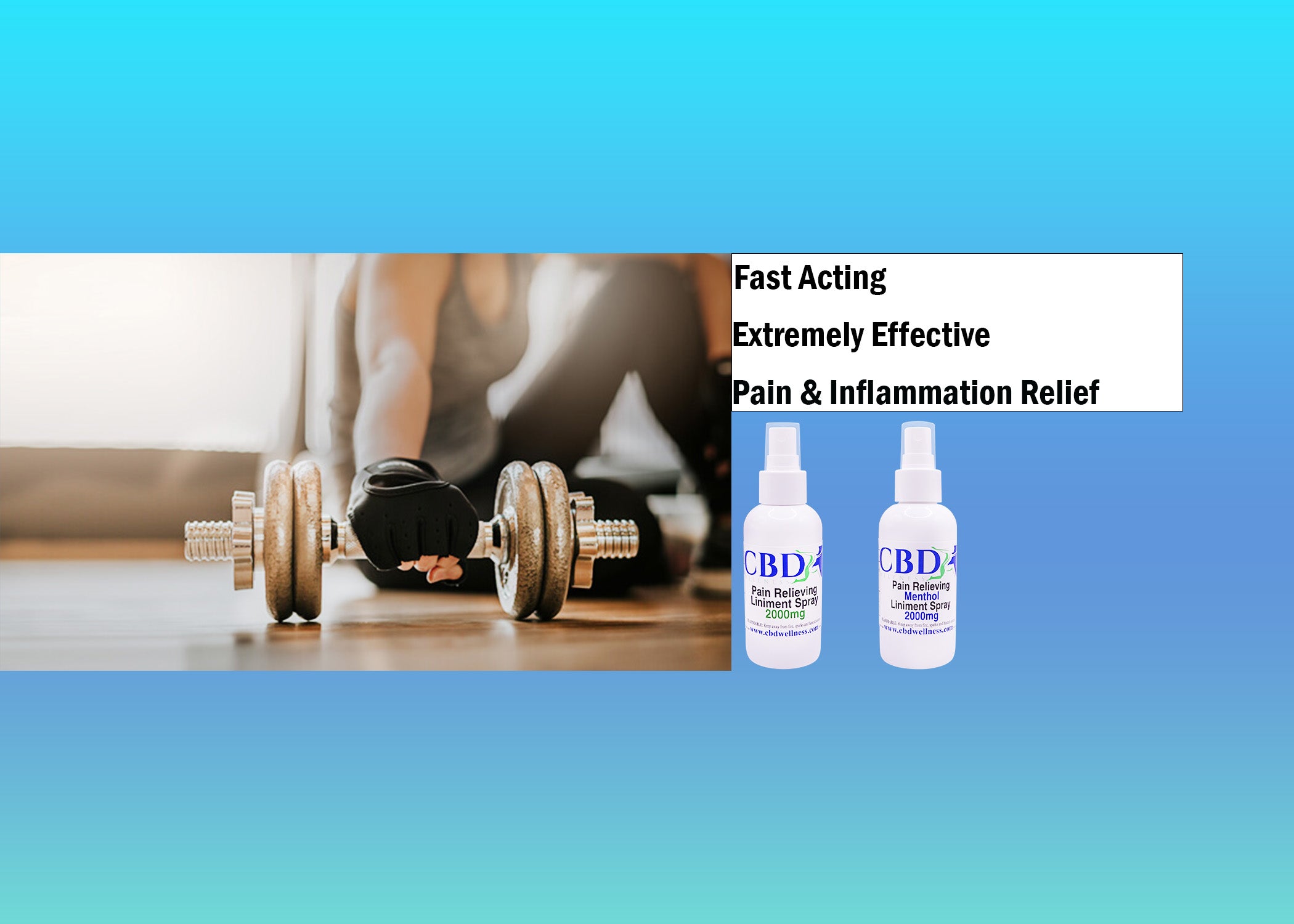 CBD Wellness pain relieving origina liniment spray and menthol liniment spray