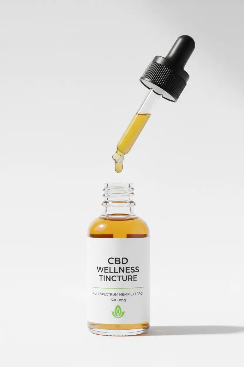 CBD dosage guide — dropper bottle and notebook for tracking doses — CBD Wellness Arizona
