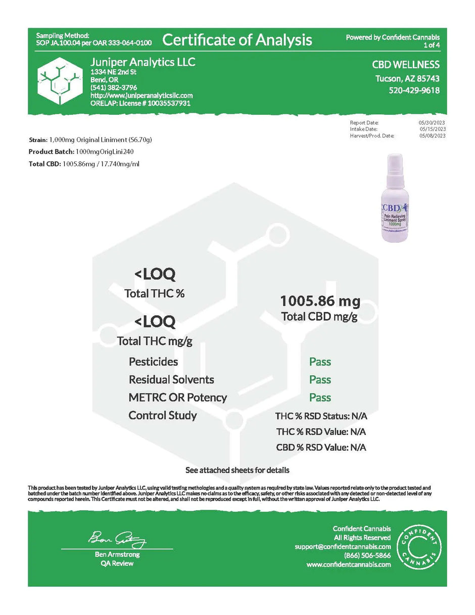 CBD Wellness Liniment Spray | CBD Topical Spray