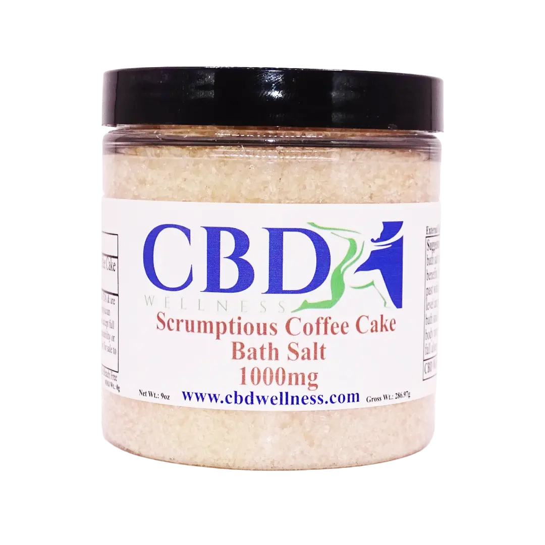 9oz 1000mg CBD Scrumptious Coffee Cake Bath Salts CBD Wellness