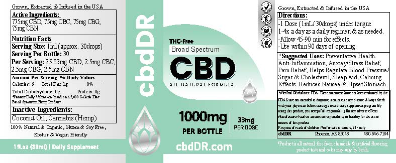 cbdDR 1000mg CBD-Rich Tincture