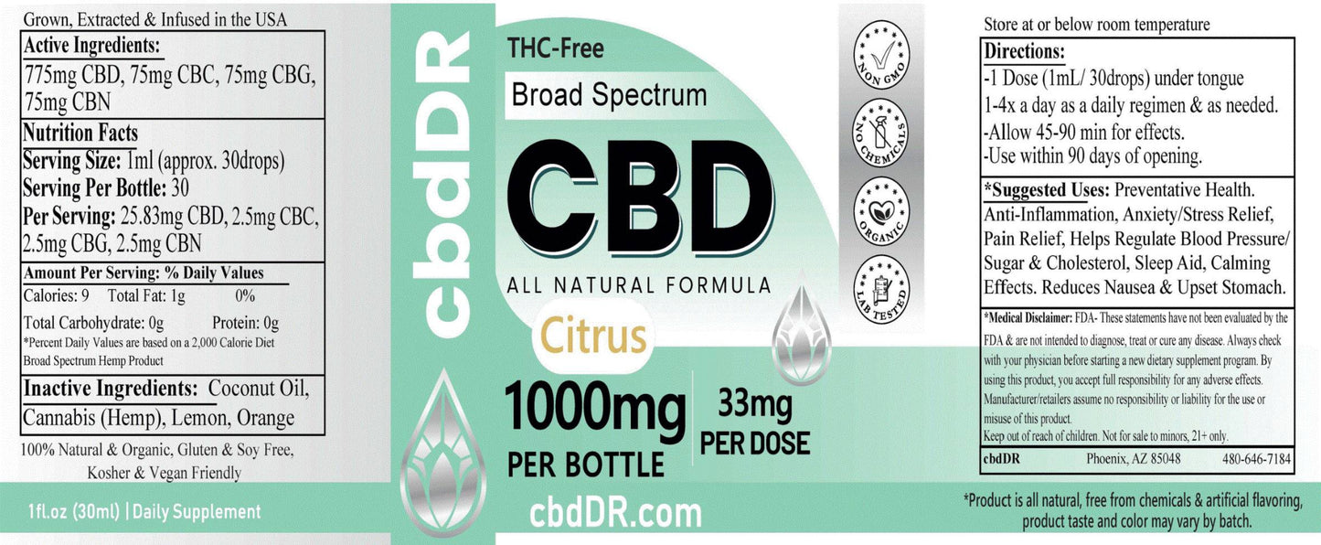 cbdDR 1000mg CBD-Rich Tincture