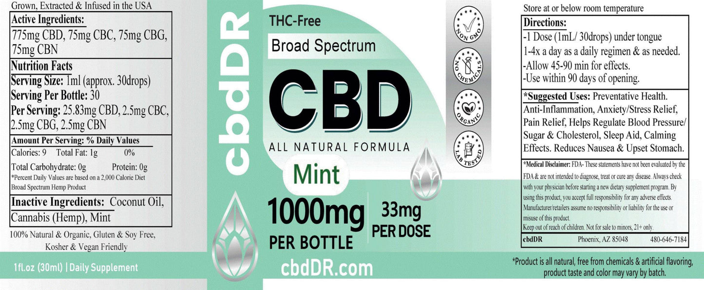 cbdDR 1000mg CBD-Rich Tincture