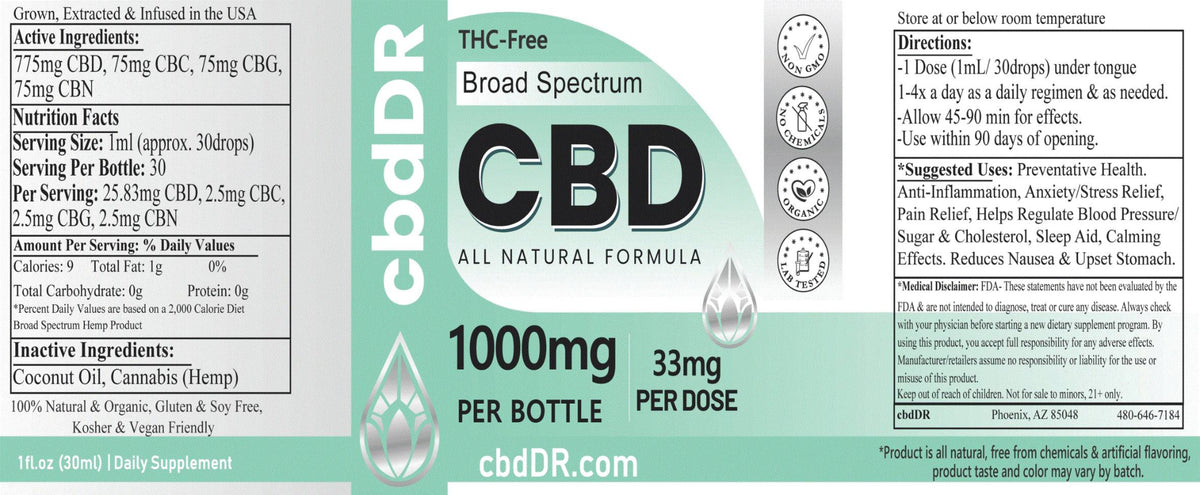 cbdDR 1000mg CBD-Rich Tincture