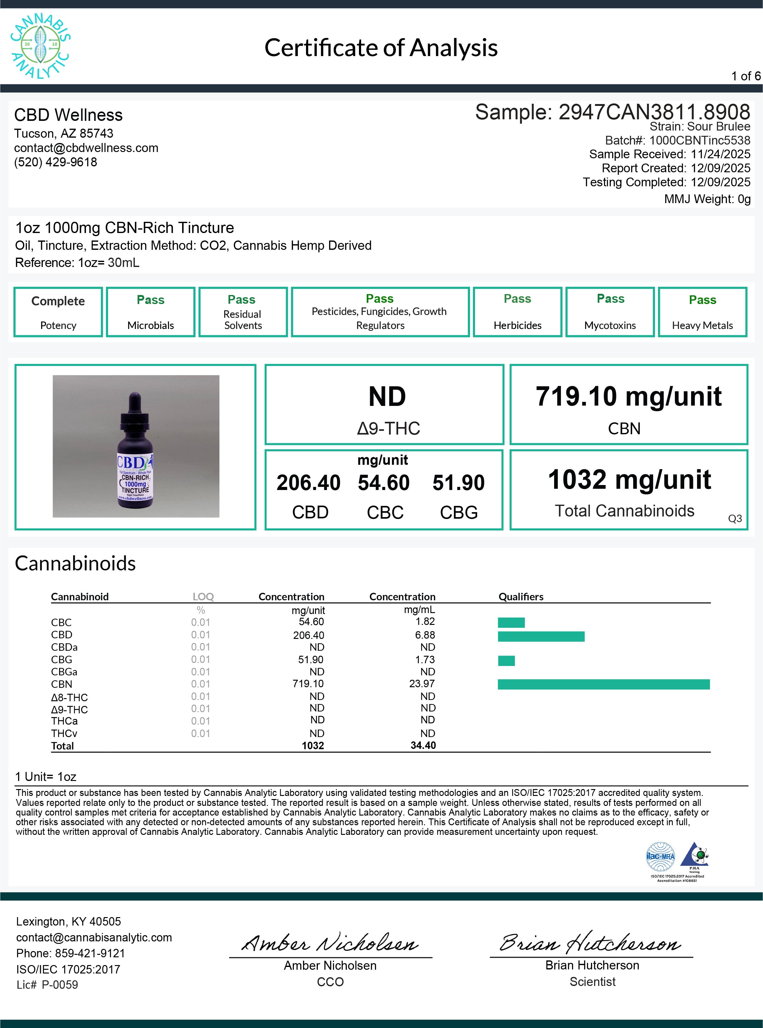 1000mg CBN-Rich Tincture for Sleep | CBD Wellness | Proprietary