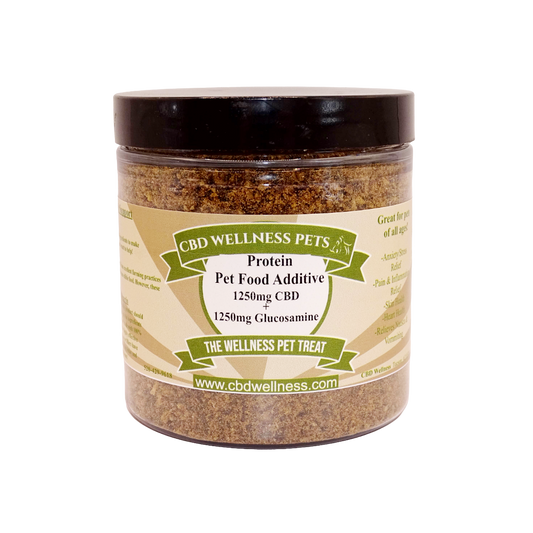 CBD + Glucosamine Protein Pet Food Additive 1250mg | Full-Spectrum Hemp for Dogs & Cats