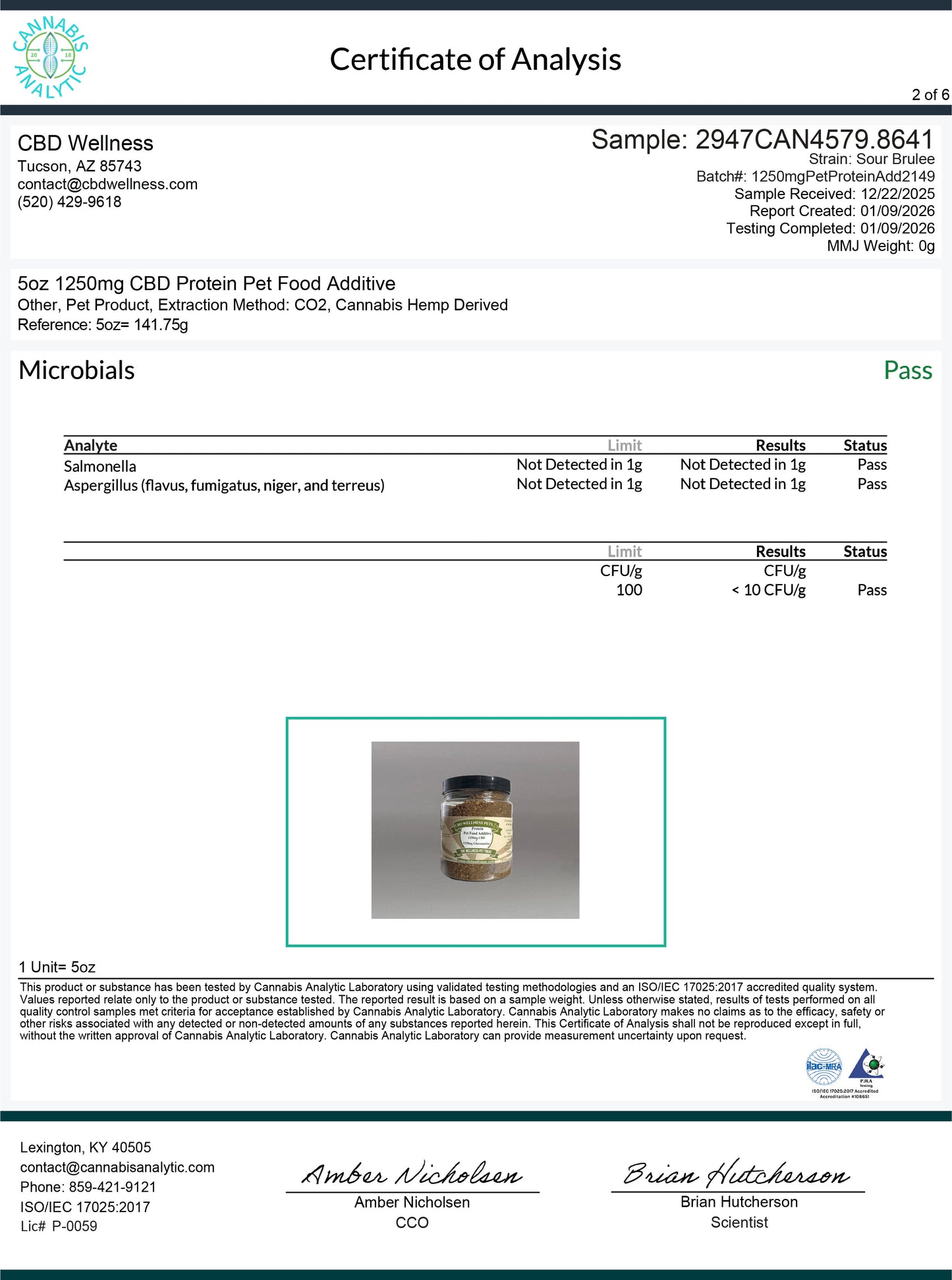 1250mg CBD Protein Pet Food Additive