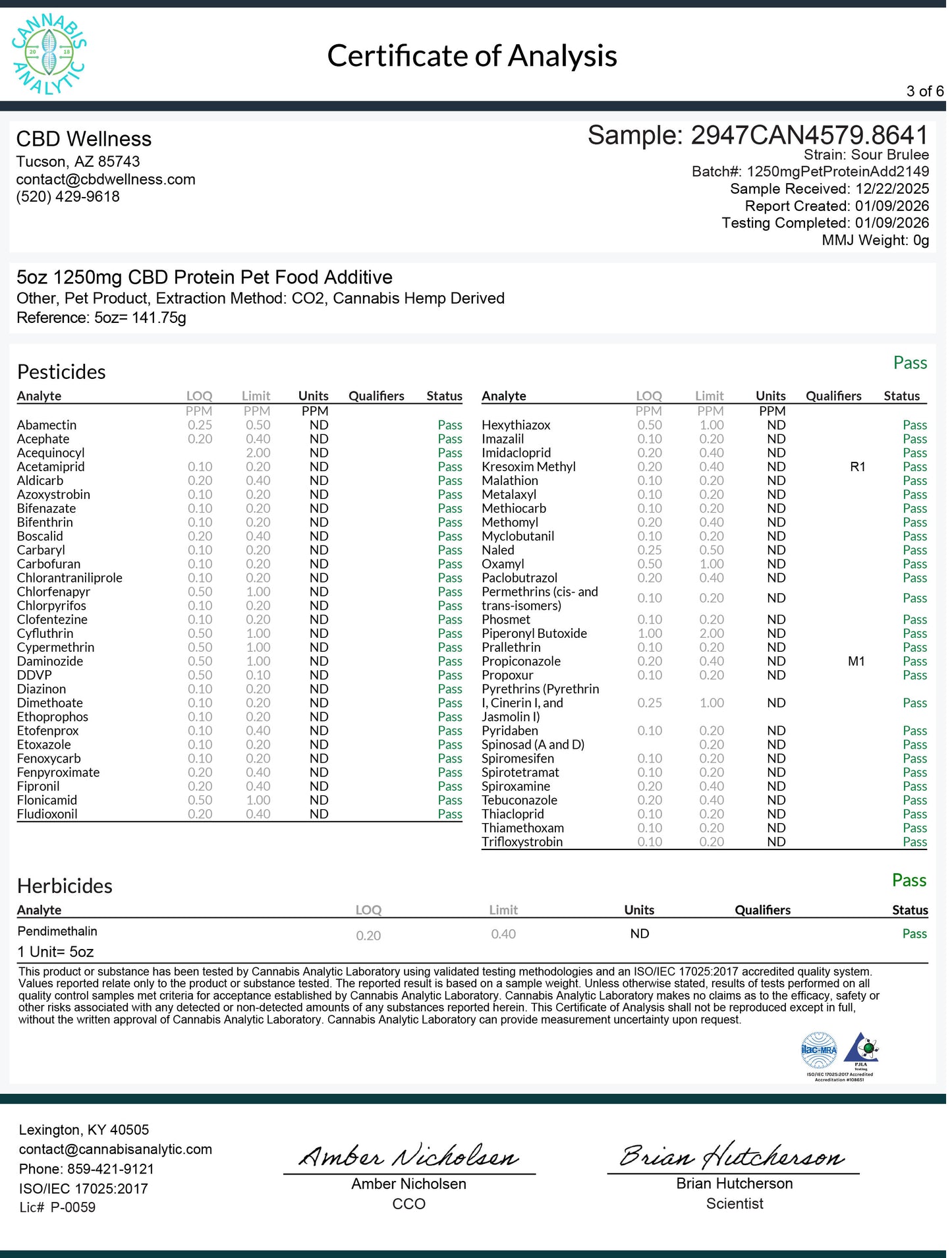 1250mg CBD Protein Pet Food Additive