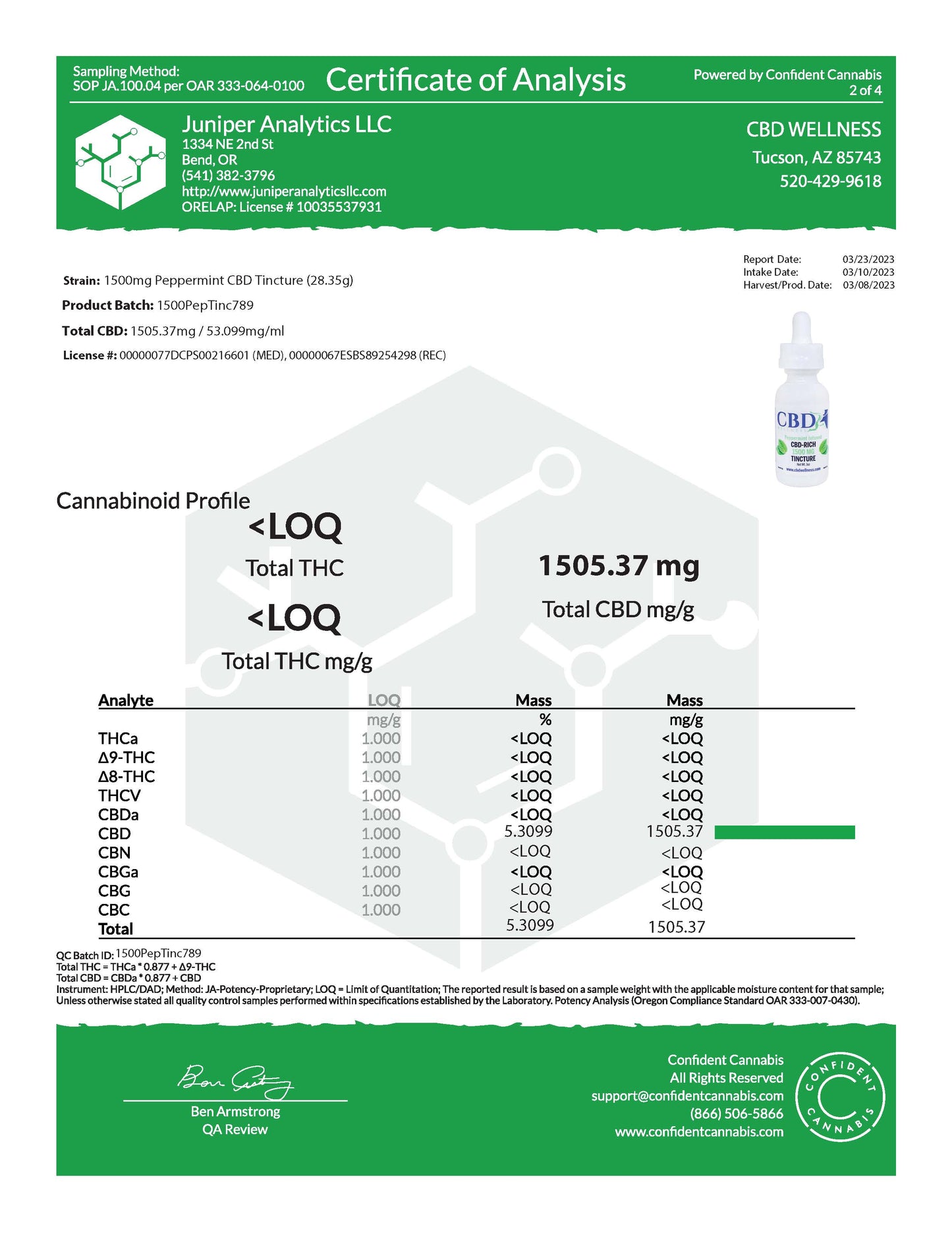 1500mg CBD-Rich Peppermint Tincture