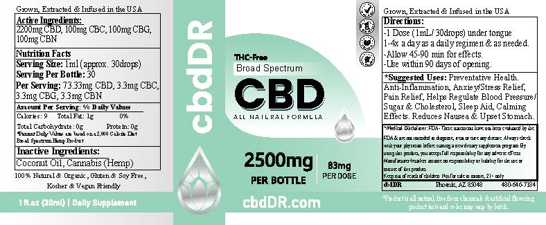 cbdDR 2500mg CBD-Rich Tincture