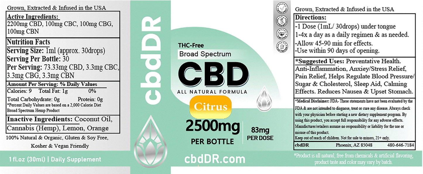 cbdDR 2500mg CBD-Rich Tincture