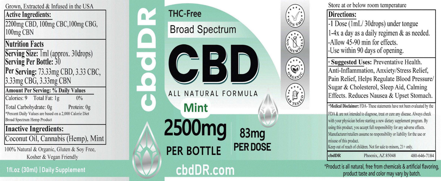 cbdDR 2500mg CBD-Rich Tincture