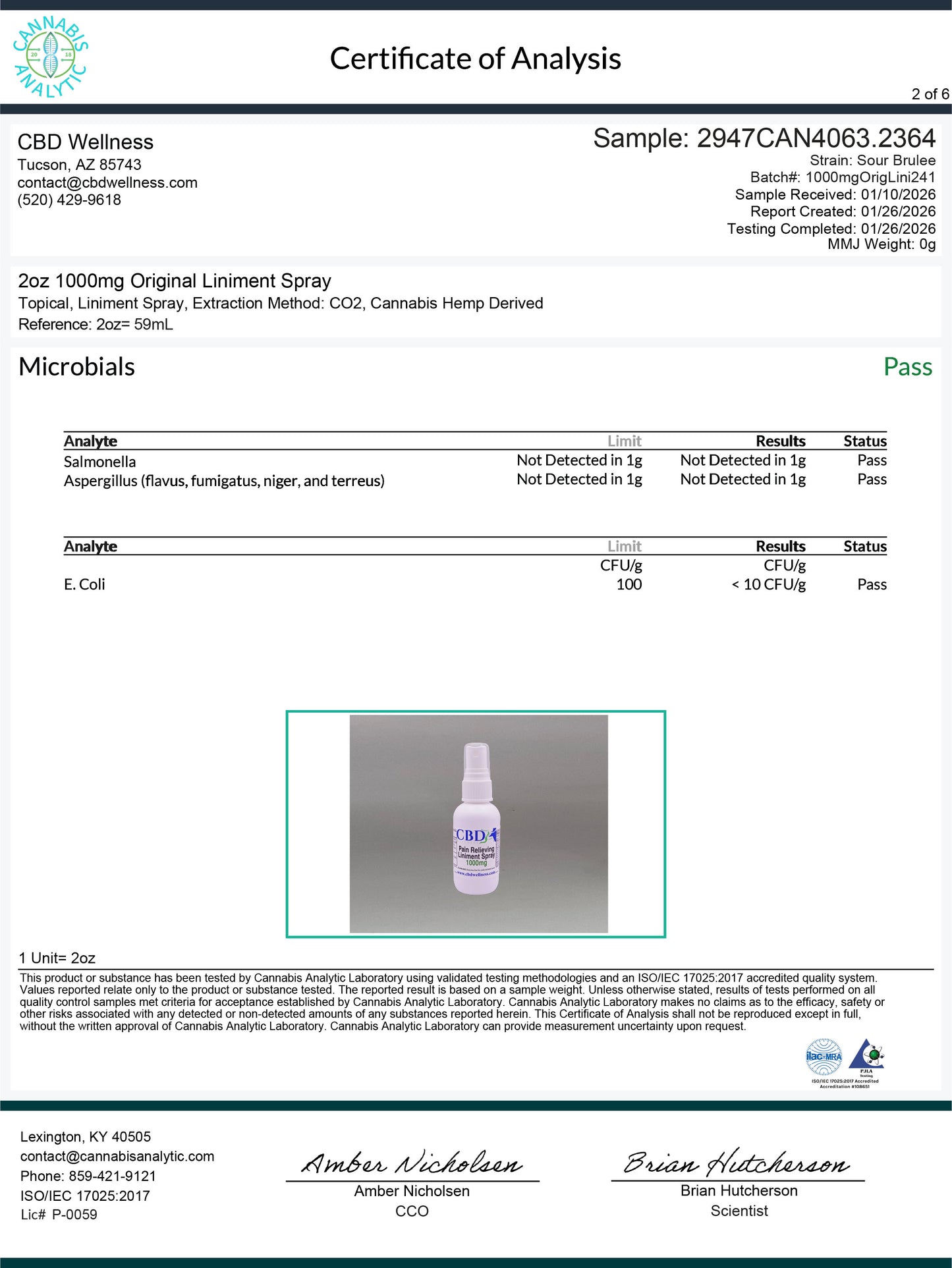 2oz 1000mg Original Liniment Spray