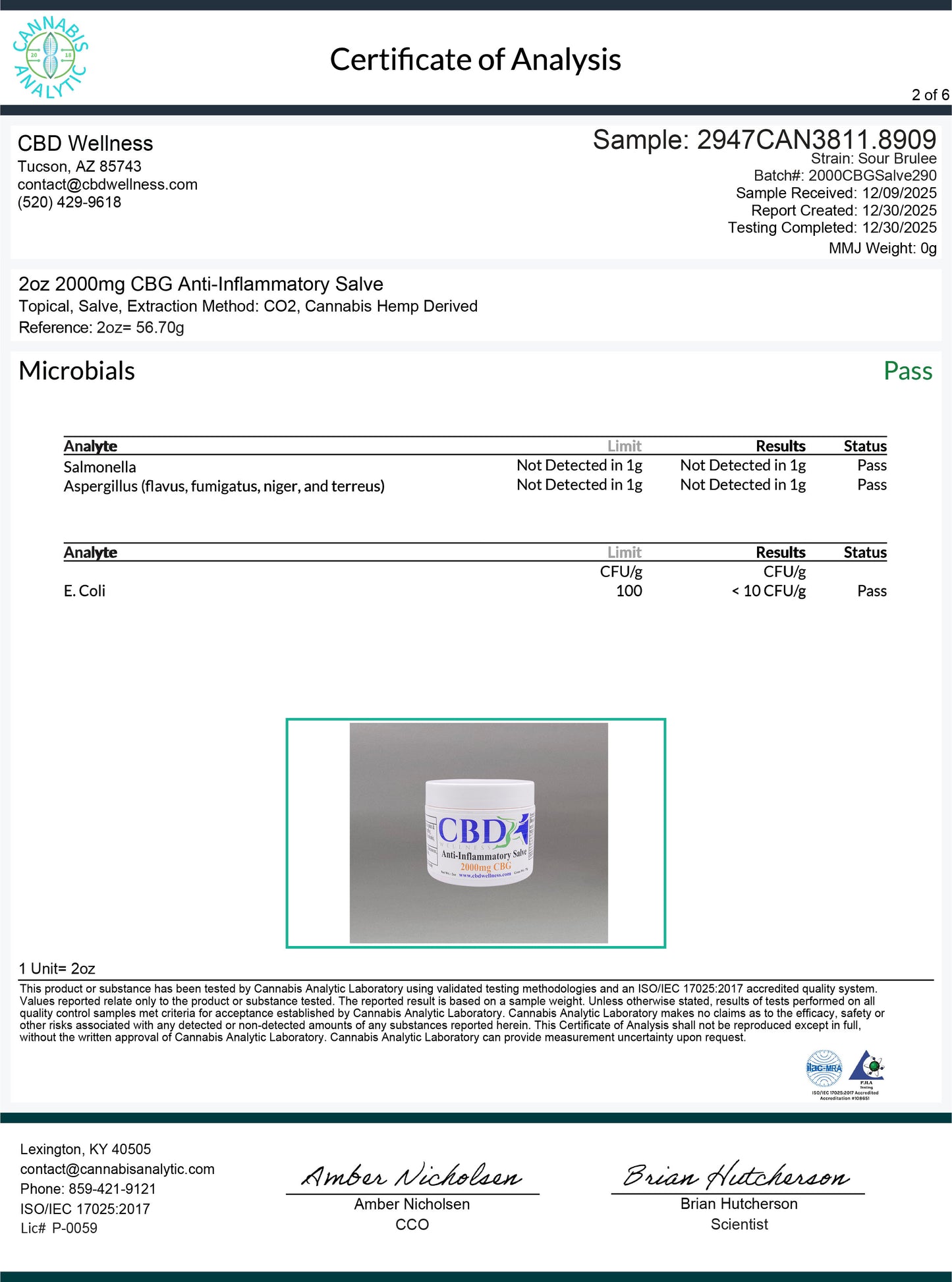 2oz 2000mg CBG Anti-Inflammatory Salve