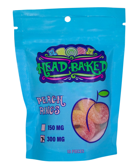cbd wellness and head baked 300mg Peach Rings