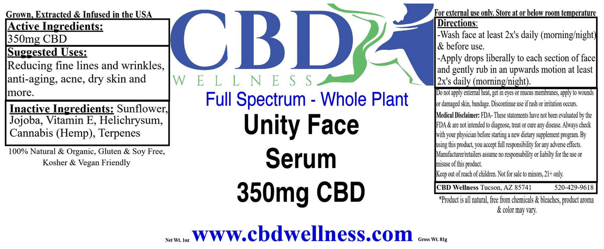 1oz 350mg Unity Face Serum