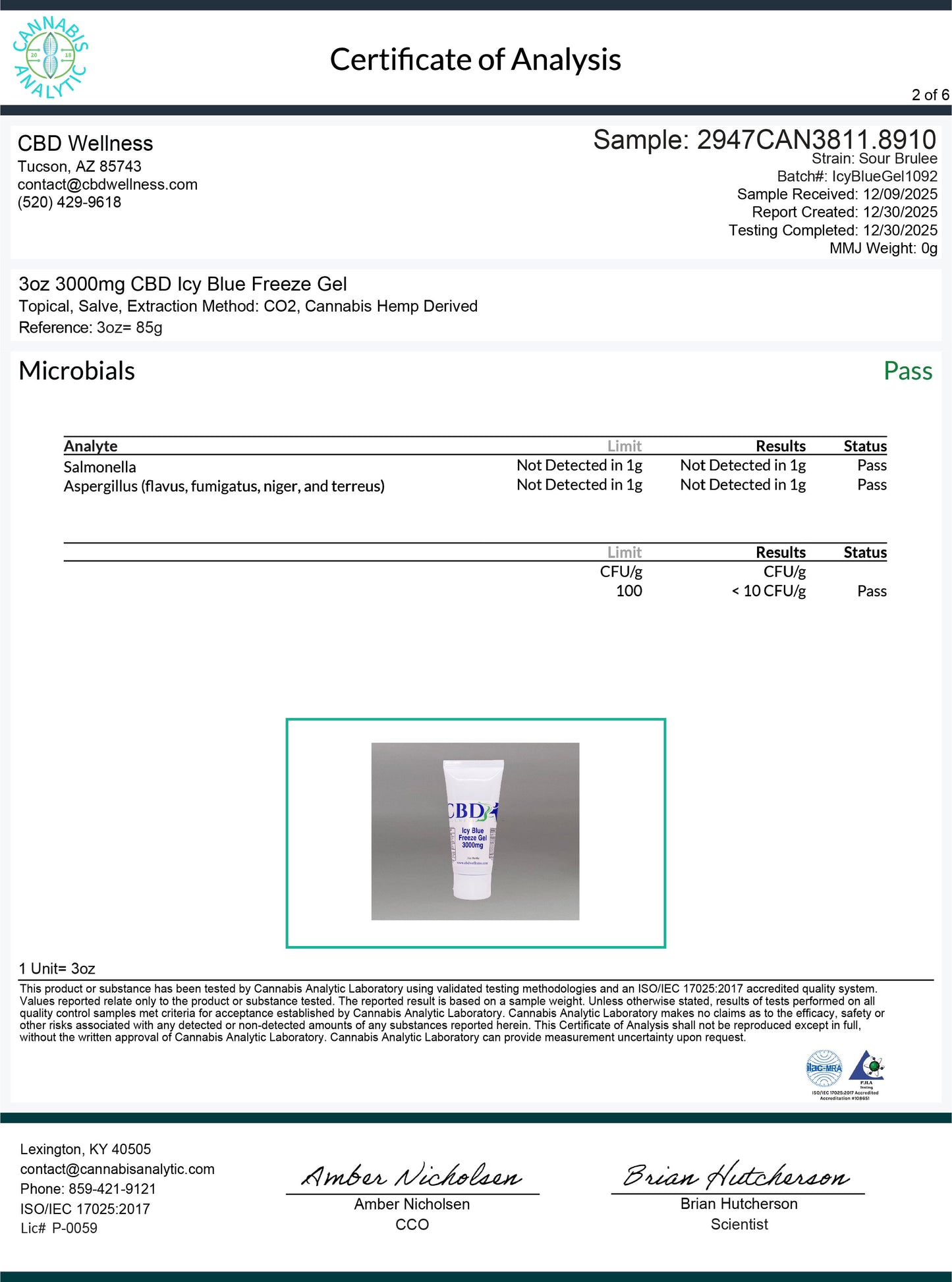 3oz 3000mg Icy Blue Freeze Gel