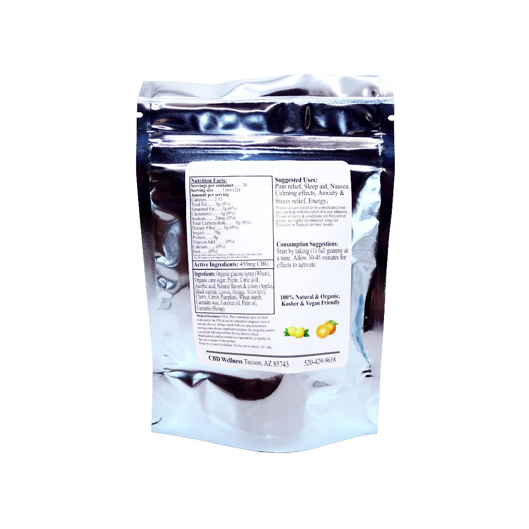 450mg CBG Assorted Fruit Gummies