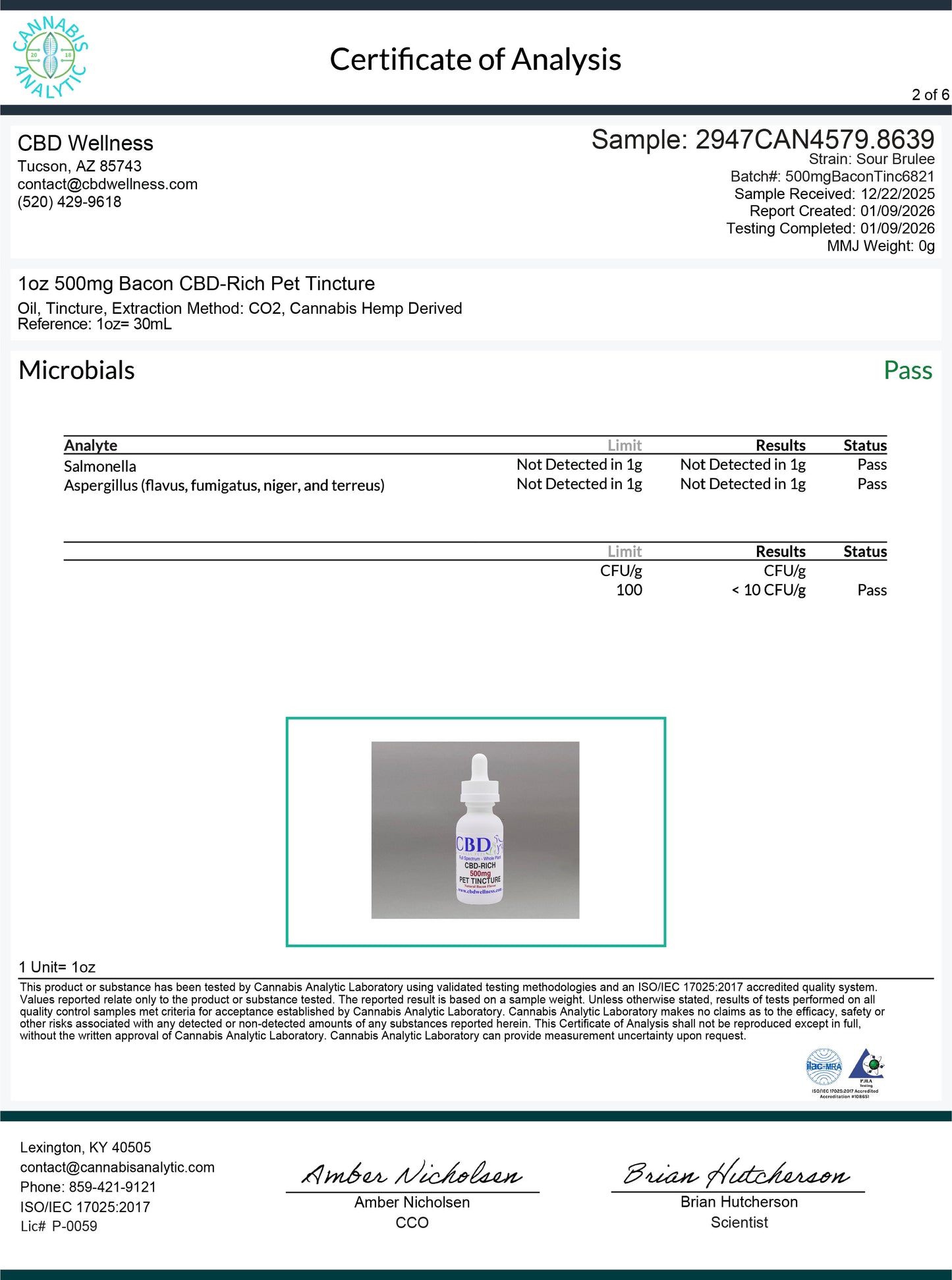 500mg Natural Bacon CBD-Rich Pet Tincture