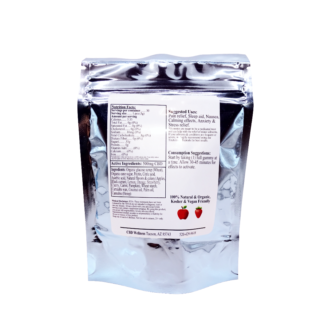500mg CBD Assorted Fruit Gummies