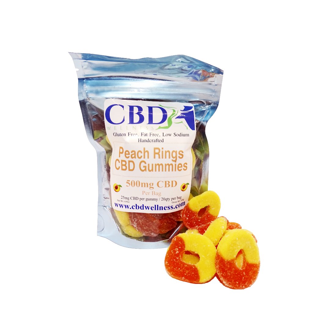 500mg CBD Peach Rings (20qty bag)