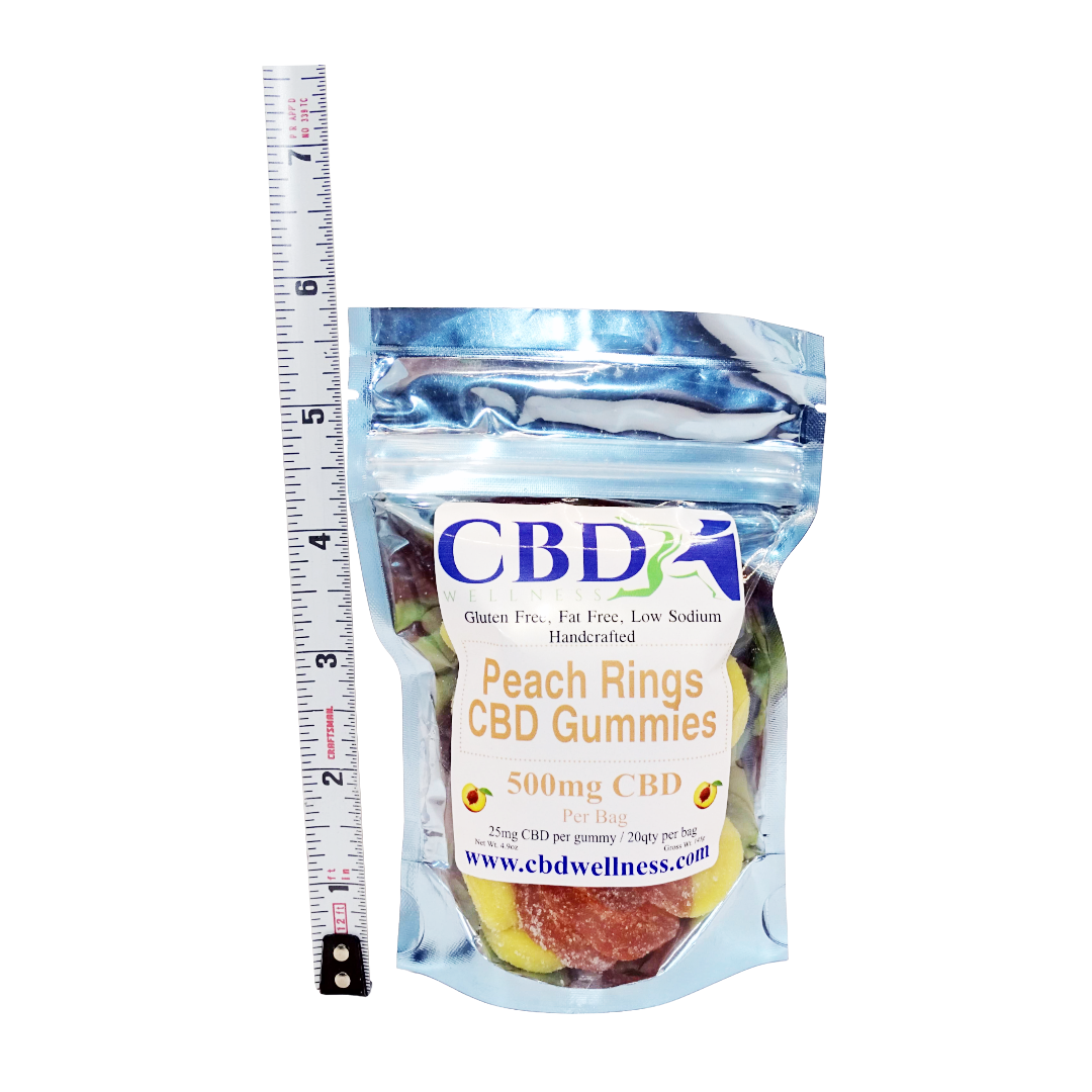 500mg CBD Peach Rings (20qty bag)