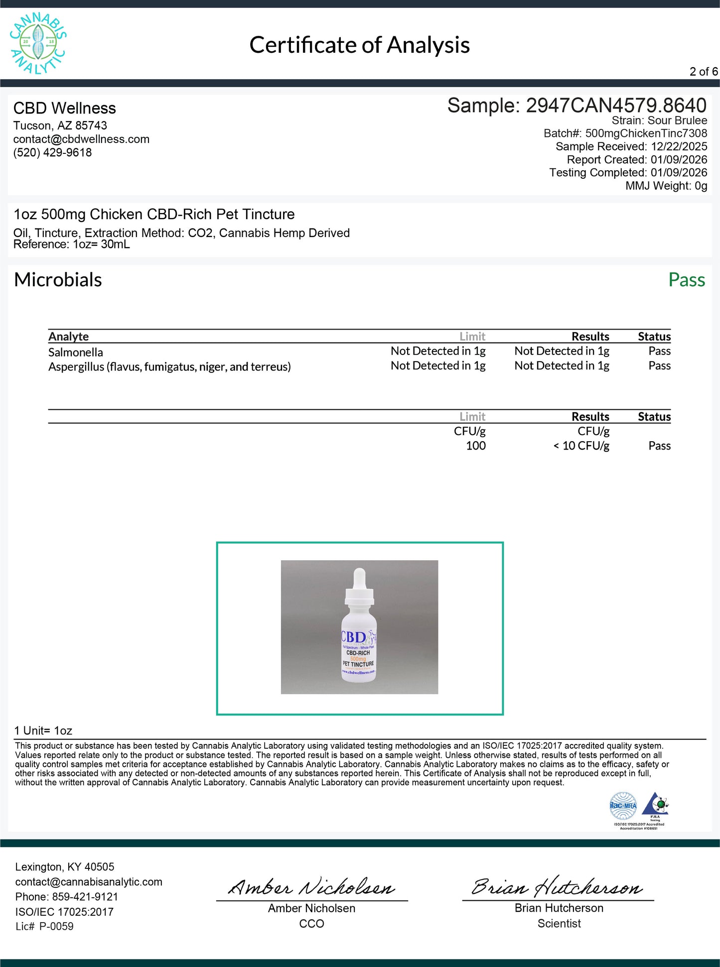 500mg Natural Chicken CBD-Rich Pet Tincture