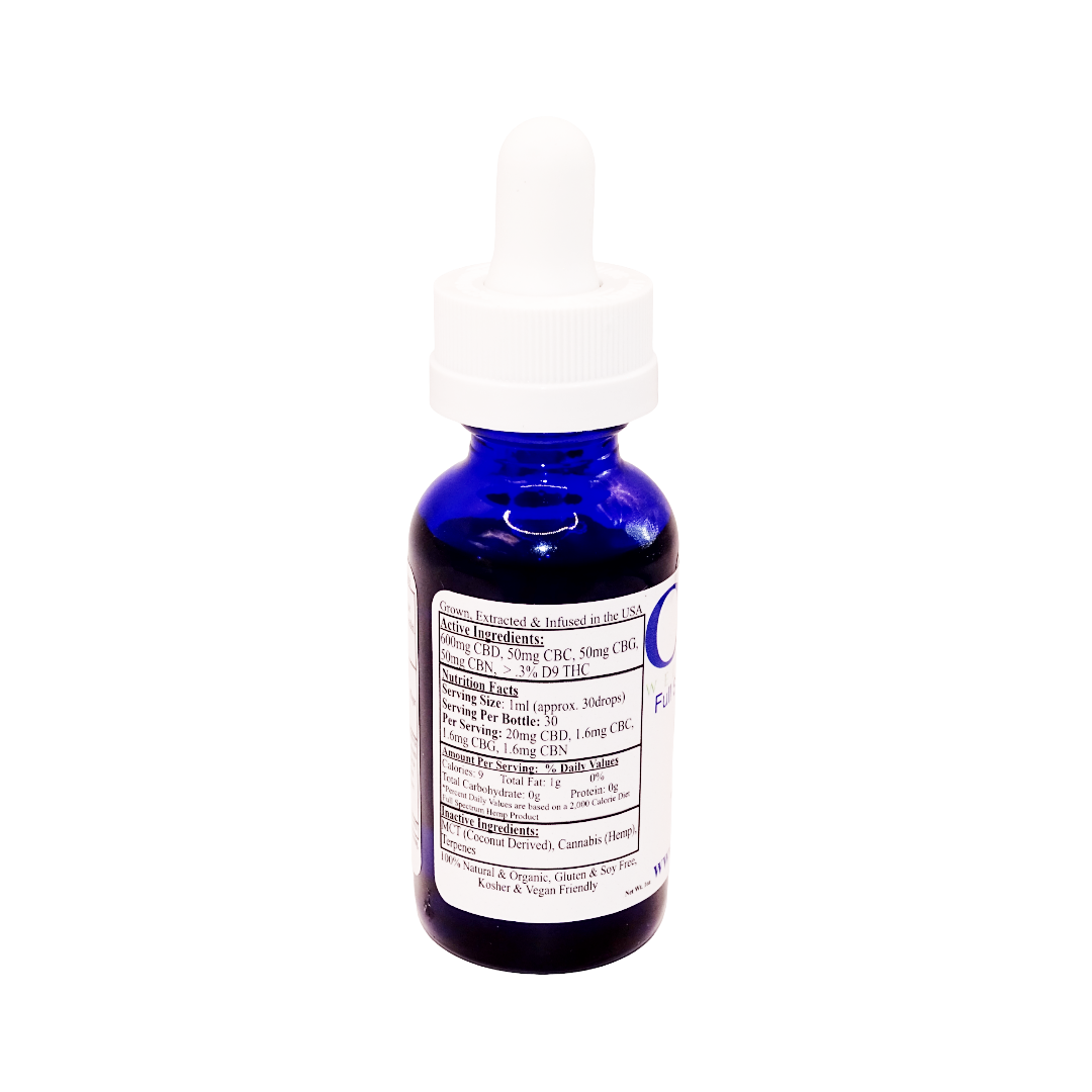 750mg Full Spectrum CBD Tincture | Best CBD Oil for Beginners | CBD + CBC + CBG + CBN | CBD Wellness