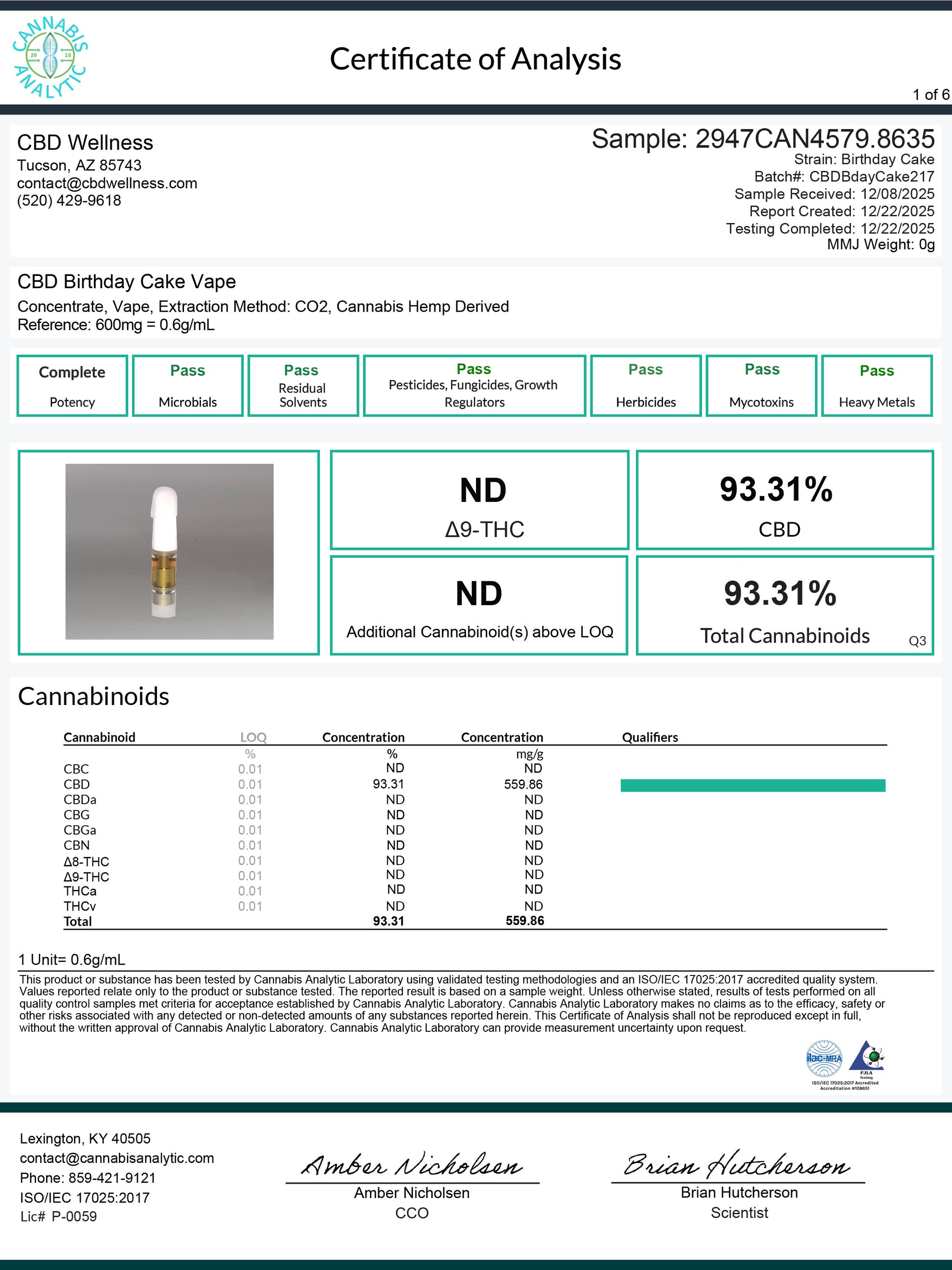 Birthday Cake CBD Vape CBD Wellness