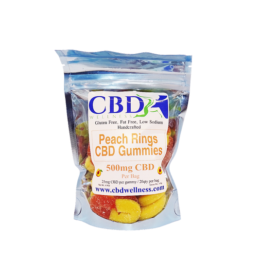 500mg CBD Peach Rings (20qty bag)