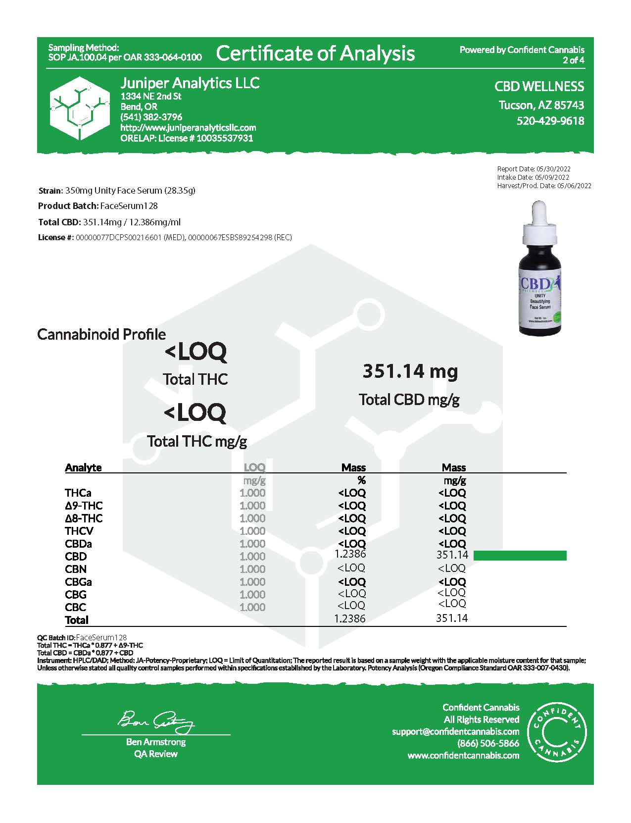 Suero facial de unidad de 350 mg